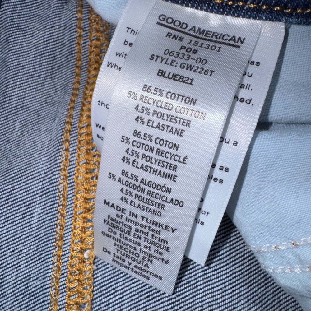 Good American Always Fits Good Waist Skinny Jeans Blue821 Size 14-18 GW226T - Picture 5 of 11